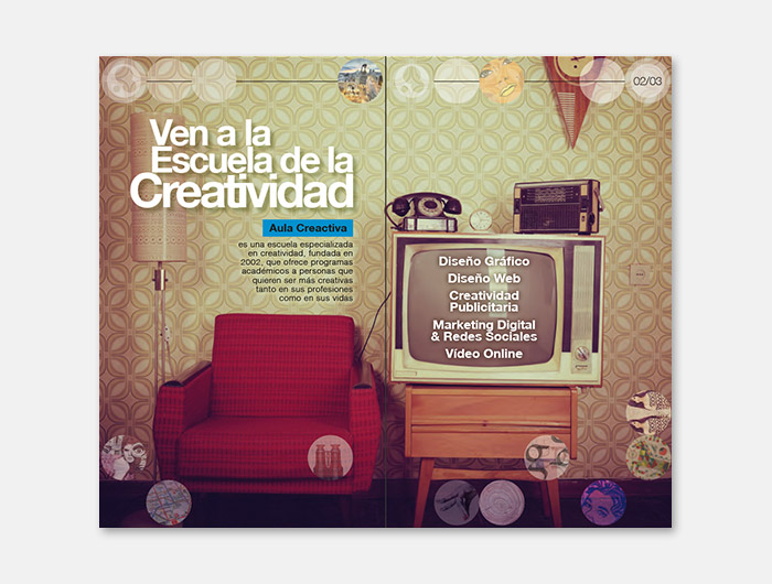 Diseño Gráfico Catálogo de Aula Creactiva Cursos