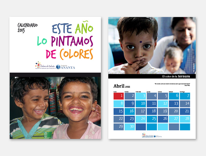 Diseño calendario Dana Fundación Ananta