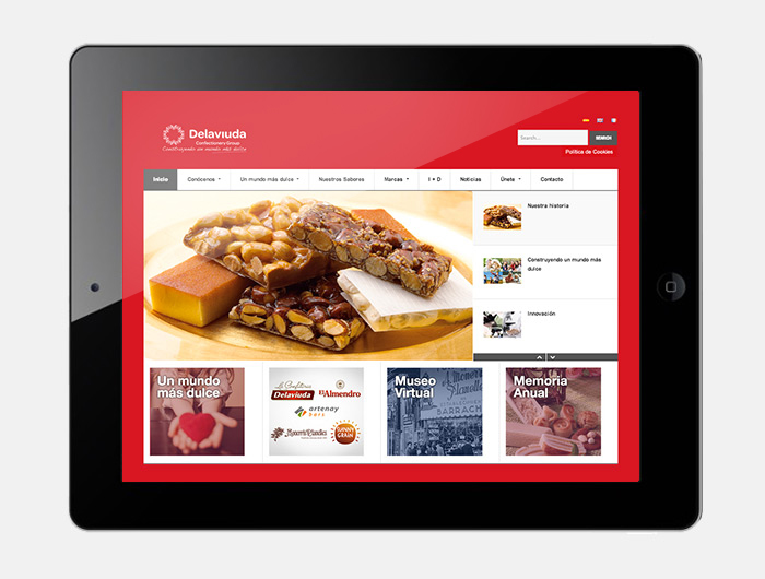 Diseño web Delaviuda Grupo Confitería