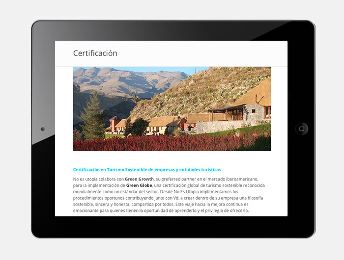 diseño web No es utopía turismo sostenible