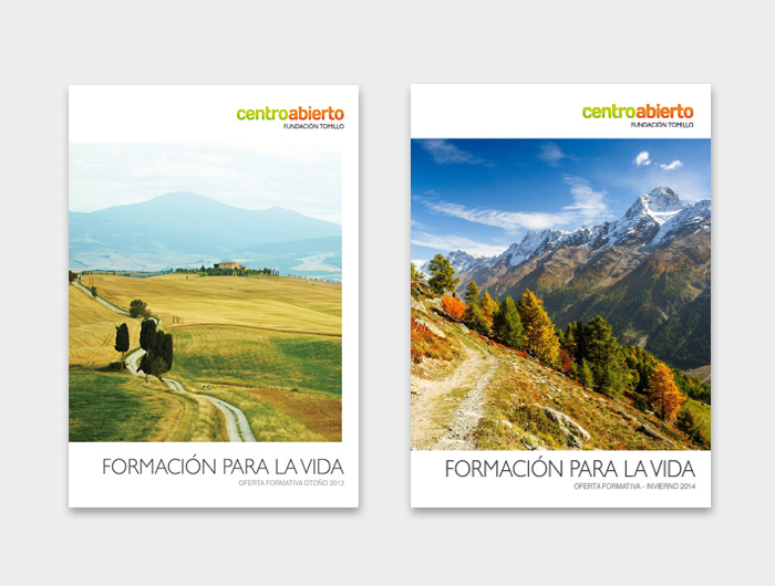 papeleria folleto diseño gráfico Centro abierto formación para la vida