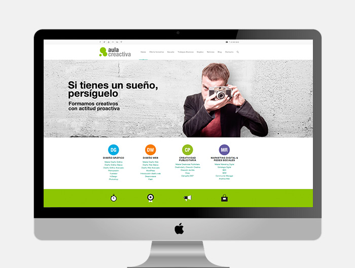 Diseño web Aula Creactiva Cursos de Diseño