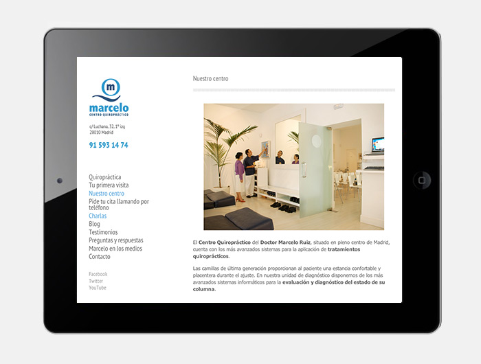 Diseño web Marcelo Quiropráctico