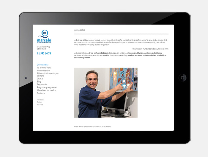 Diseño web Marcelo Quiropráctico