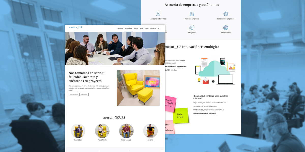 mockup web de asesorus